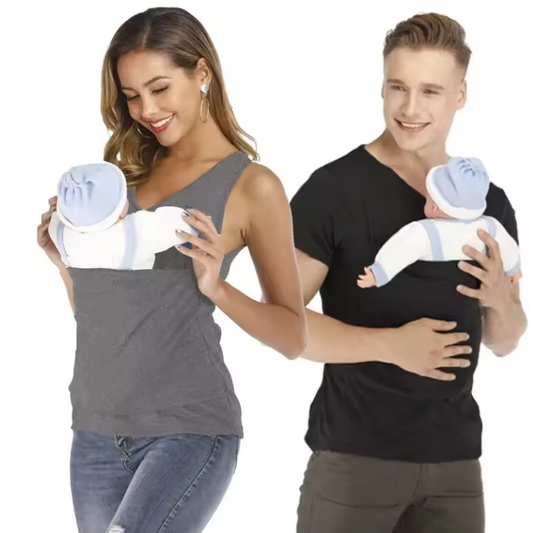 Kangoeroe Baby Draagshirt – T-Shirt met Veiligheidszak voor Baby