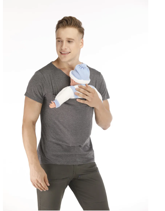 Kangoeroe Baby Draagshirt – T-Shirt met Veiligheidszak voor Baby