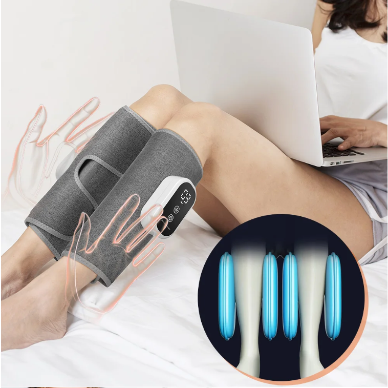 Elektrische Kuit- en Voetmassager met Luchtdruk – 3 Modi, Draadloos en Oplaadbaar voor Spierontspanning en Betere Doorbloeding