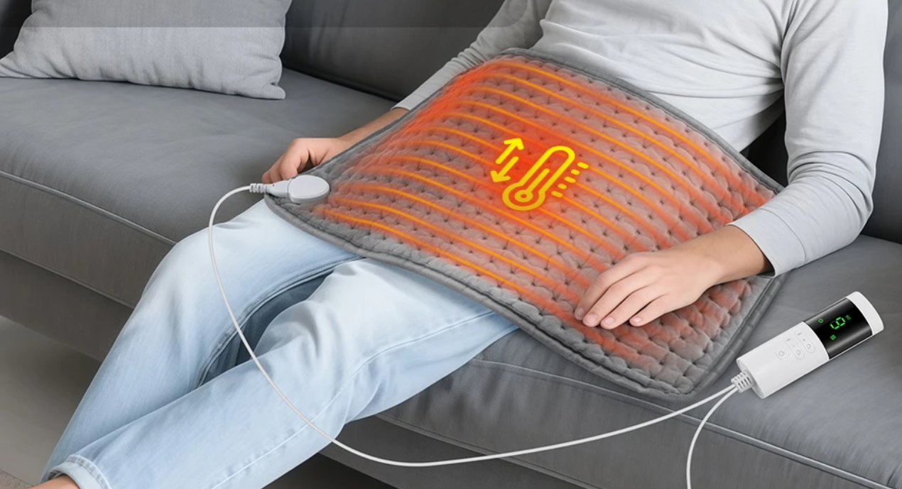 Elektrisch Warmtekussen 60×30 cm – Verwarmingspad met Timer en Temperatuurregeling voor Rug, Buik en Spieren