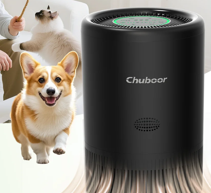 Slimme Luchtreiniger met HEPA Filter – App en Spraakbediening voor Thuis