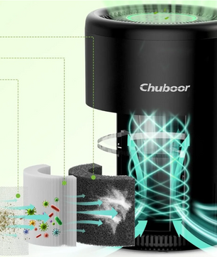 Slimme Luchtreiniger met HEPA Filter – App en Spraakbediening voor Thuis