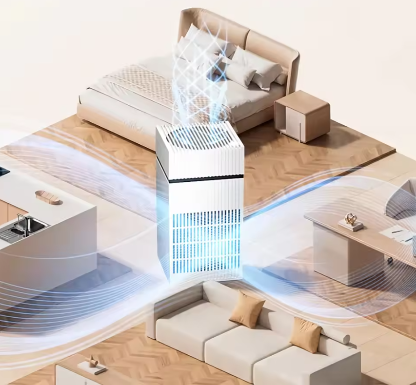 Luchtreiniger met HEPA Filter – Compacte Air Purifier tegen Rook en Geur