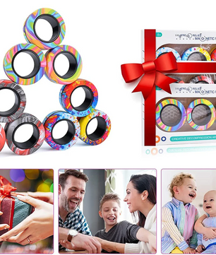 3x Magnetische Fidget Ringen – Stressverlagend Speelgoed Set