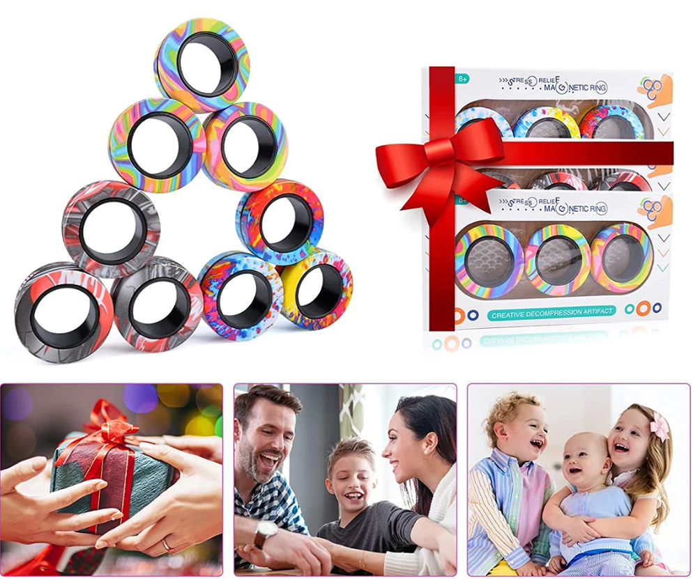 3x Magnetische Fidget Ringen – Stressverlagend Speelgoed Set