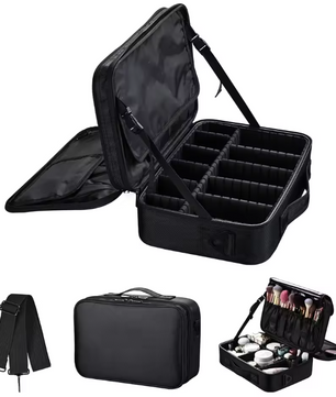 Make-up Organizer Reistas – Grote Capaciteit met Verstelbare Vakken en Schouderband