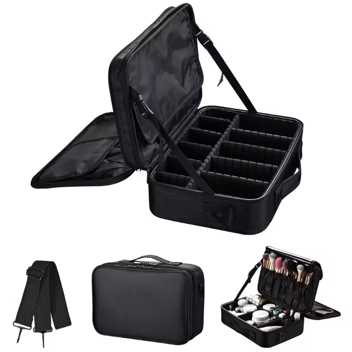 Make-up Organizer Reistas – Grote Capaciteit met Verstelbare Vakken en Schouderband