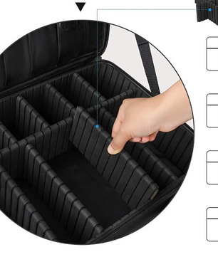 Make-up Organizer Reistas – Grote Capaciteit met Verstelbare Vakken en Schouderband