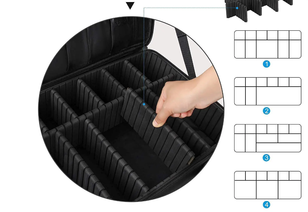 Make-up Organizer Reistas – Grote Capaciteit met Verstelbare Vakken en Schouderband