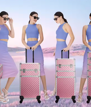 Make-up Trolley Koffer 4-in-1 – Cosmetica Reiskoffer met Wielen en Sleutel