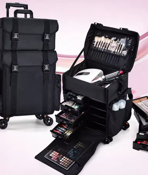 Make-up Trolley Tas met Wielen – Professionele Cosmetica Organizer Reistas
