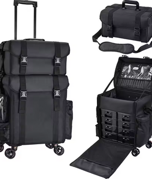 Make-up Trolley Tas met Wielen – Professionele Cosmetica Organizer Reistas