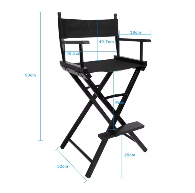 Opvouwbare Regisseursstoel van Massief Hout – Draagbare Canvas Make-up Stoel voor Studio en Outdoor Gebruik