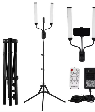 LED Tube Light Set met Statief en Telefoonhouder – Dimbaar Bi-Color Licht voor Streaming en Fotografie
