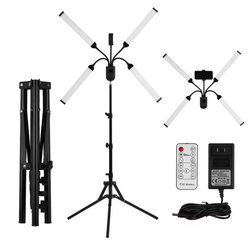 LED Tube Light Set met Statief en Telefoonhouder – Dimbaar Bi-Color Licht voor Streaming en Fotografie