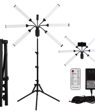LED Tube Light Set met Statief en Telefoonhouder – Dimbaar Bi-Color Licht voor Streaming en Fotografie