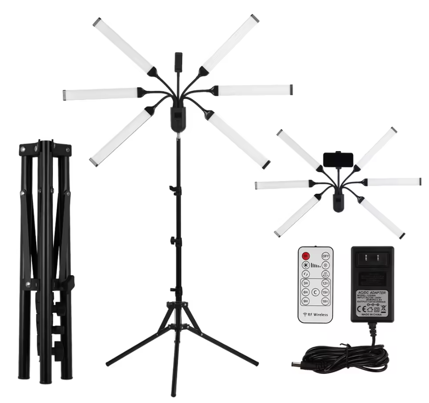 LED Tube Light Set met Statief en Telefoonhouder – Dimbaar Bi-Color Licht voor Streaming en Fotografie