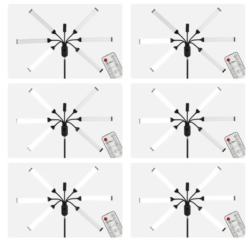 LED Tube Light Set met Statief en Telefoonhouder – Dimbaar Bi-Color Licht voor Streaming en Fotografie