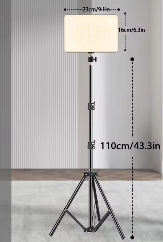 LED Videolamp met Statief – Verlichting voor Streaming, Fotografie en Videocalls