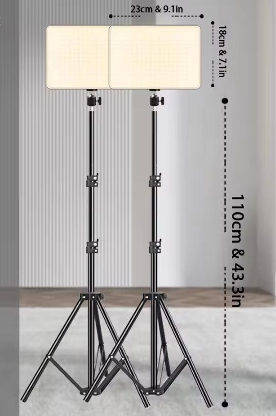 LED Videolamp met Statief – Verlichting voor Streaming, Fotografie en Videocalls