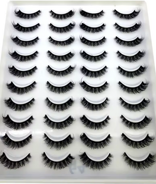 Set van 20 Paar Cat Eye Nepwimpers – 3D Fluffy Volume Wimpers met Natuurlijke Look