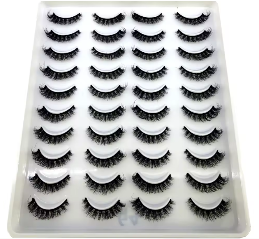 Set van 20 Paar Cat Eye Nepwimpers – 3D Fluffy Volume Wimpers met Natuurlijke Look