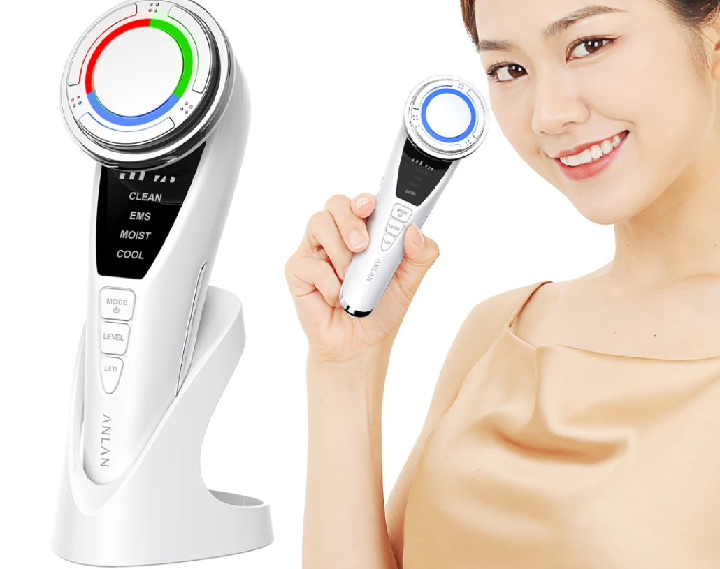 EMS Gezichtsmassager met LED Lichttherapie – Anti-Aging en Huidversteviging Apparaat