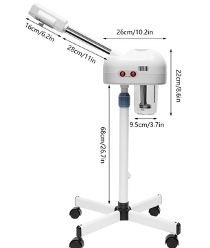 Professionele Ozone Gezichtsstomer met Koud Spray – 800W Facial Steamer voor Salon en Thuisgebruik