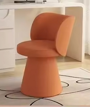 Luxe Kaptafel Kruk met Rugleuning – Fluwelen Make-up Stoel Rond