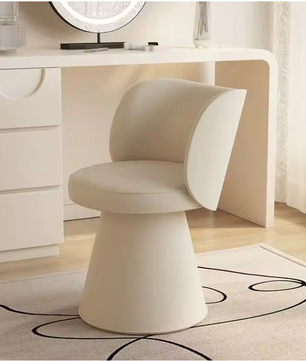 Luxe Kaptafel Kruk met Rugleuning – Fluwelen Make-up Stoel Rond