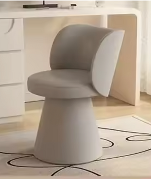 Luxe Kaptafel Kruk met Rugleuning – Fluwelen Make-up Stoel Rond