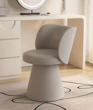 Luxe Kaptafel Kruk met Rugleuning – Fluwelen Make-up Stoel Rond