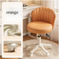 Draaibare Make-up Stoel met Rugleuning – Verstelbare PU Leer Kruk met Wielen