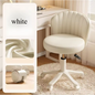 Draaibare Make-up Stoel met Rugleuning – Verstelbare PU Leer Kruk met Wielen