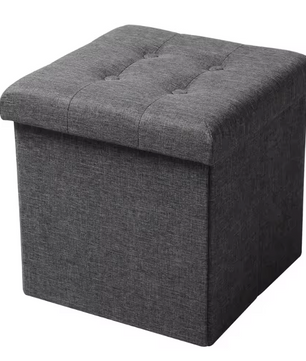 Opvouwbare Kaptafel Kruk met Opbergruimte – Stoffen Poef 40L