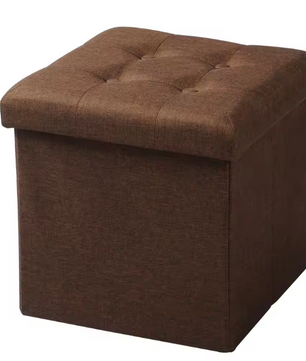 Opvouwbare Kaptafel Kruk met Opbergruimte – Stoffen Poef 40L