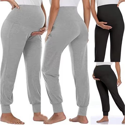 Zwangerschaps Joggingbroek High Waist – Stretch Broek met Zakken