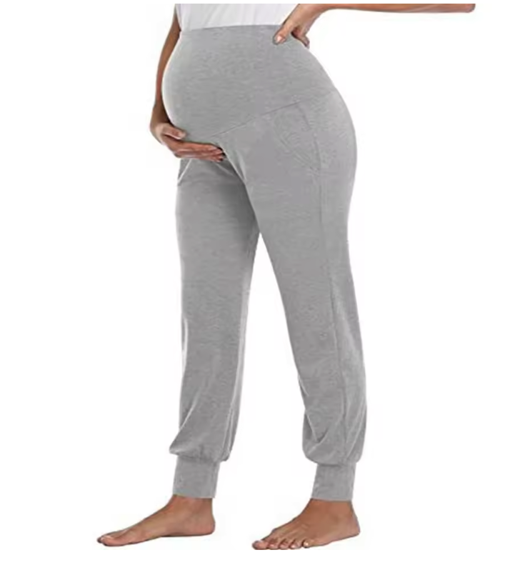 Zwangerschaps Joggingbroek High Waist – Stretch Broek met Zakken