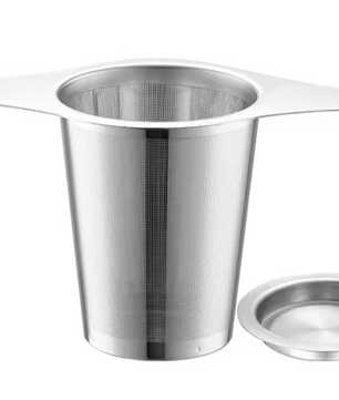 RVS Theefilter met Dubbele Handgreep – Fijnmazige Theezeef voor Losse Thee