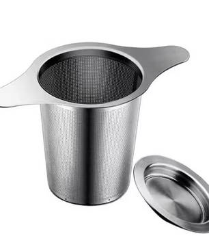 RVS Theefilter met Dubbele Handgreep – Fijnmazige Theezeef voor Losse Thee