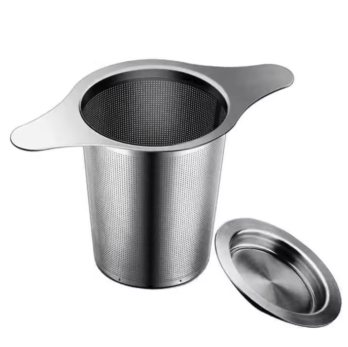 RVS Theefilter met Dubbele Handgreep – Fijnmazige Theezeef voor Losse Thee