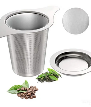 RVS Theefilter met Dubbele Handgreep – Fijnmazige Theezeef voor Losse Thee