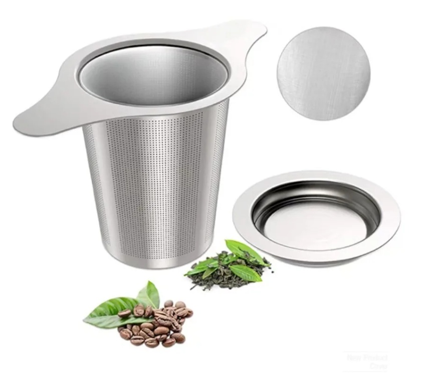 RVS Theefilter met Dubbele Handgreep – Fijnmazige Theezeef voor Losse Thee