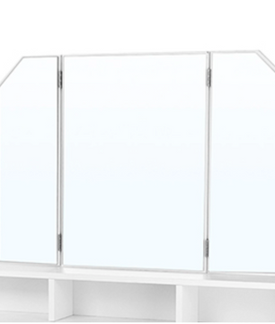 Kaptafel met Klapspiegel – Make-up Tafel met 2 Lades en Opbergvakken