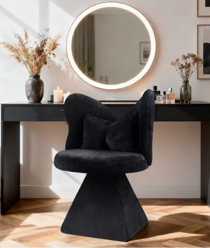 Draaibare Make-up Stoel met Vlinderrug – 360° Vanity Chair PU Leer