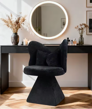 Draaibare Make-up Stoel met Vlinderrug – 360° Vanity Chair PU Leer
