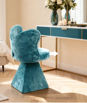 Draaibare Make-up Stoel met Vlinderrug – 360° Vanity Chair PU Leer