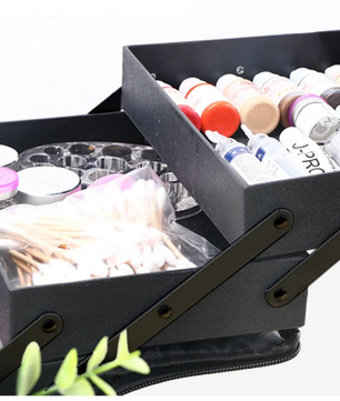 Professionele Make-up Koffer – 4 Laags Organizer met Verstelbare Vakken
