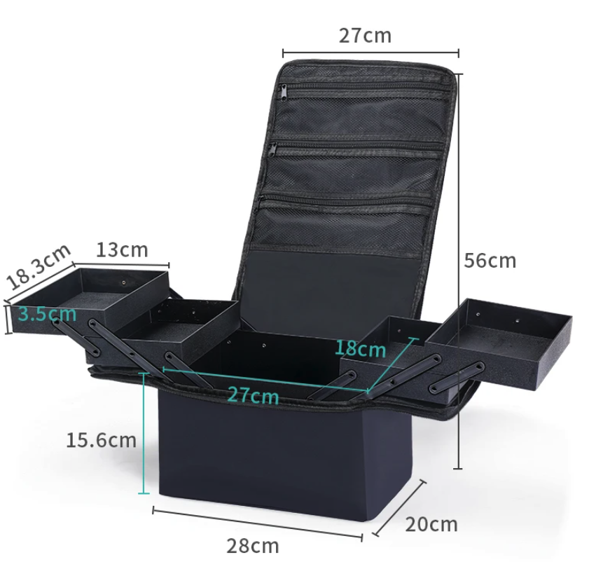 Professionele Make-up Koffer – 4 Laags Organizer met Verstelbare Vakken