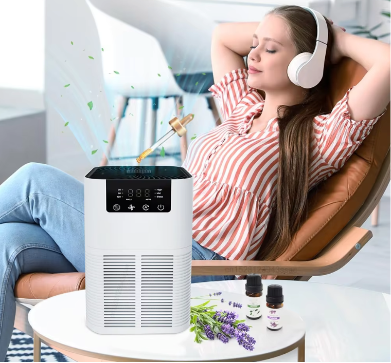 Luchtreiniger met HEPA Filter en Aromatherapie – Tegen Rook en Geuren